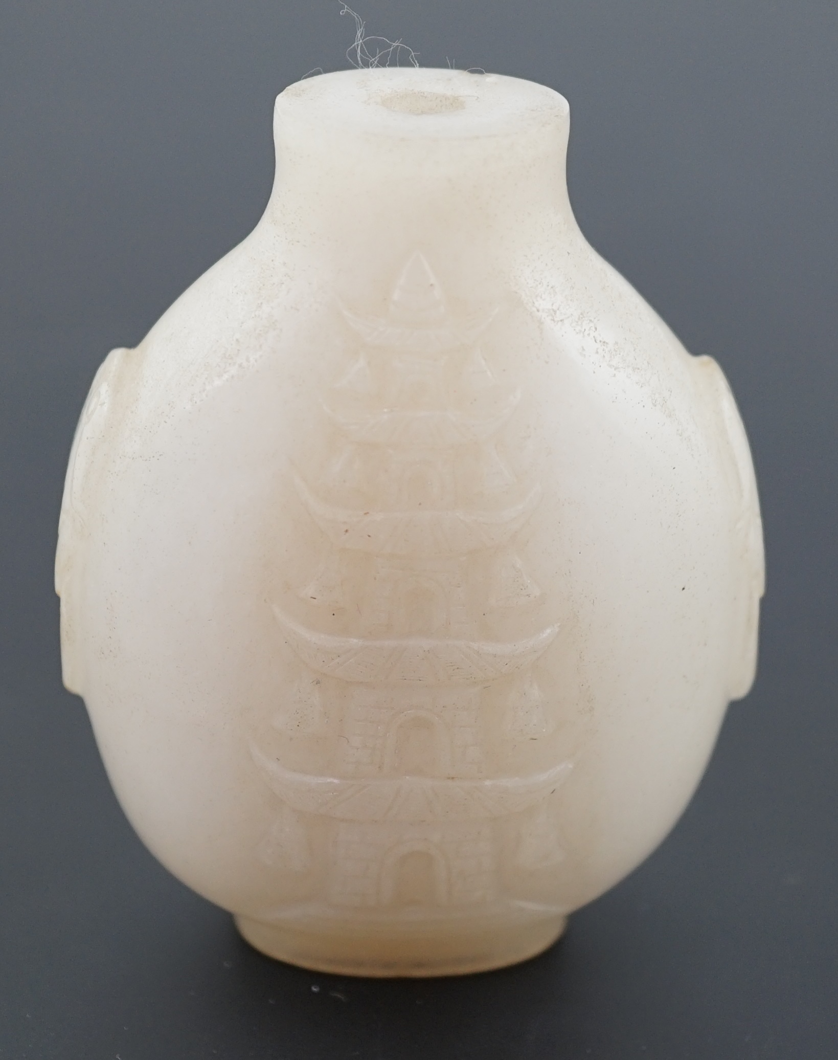 A large Chinese white jade snuff bottle, 19th century